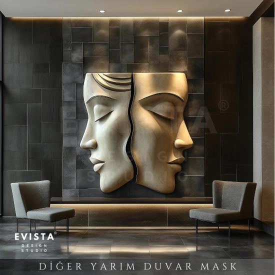 Diğer Yarım Duvar Mask Duvar Heykeli